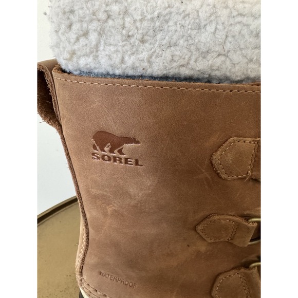 Boys Girls Kids Sorel Winter Boots Leather Thick Warm Size 3 Youth Insulated - Picture 3 of 8